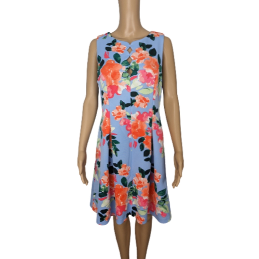 Vince Camuto Light Blue Floral Fit & Flare Dress 14
